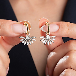 925 Ayar Gümüş  Yelpaze Küpe