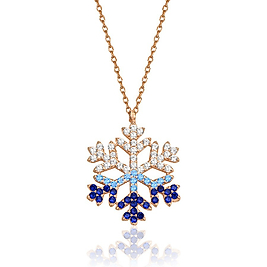 925 Ayar Kartanesi Rose Kaplamalı Bayan Gümüş Kolye