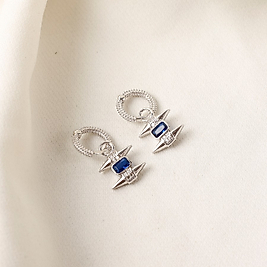 925 Ayar Baget Taşlı yıldız Salantılı Küpe