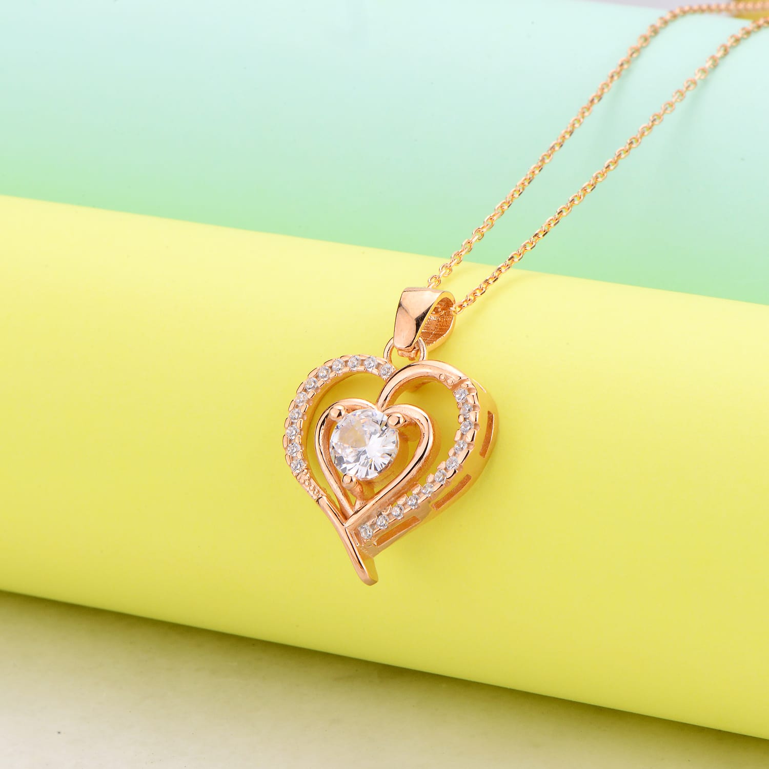 925 Ayar Kalp Gümüş Kolye