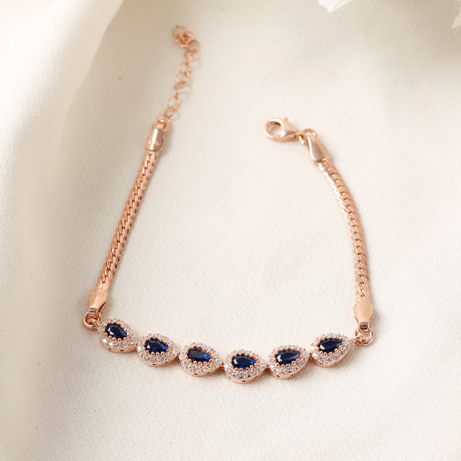 925 Ayar Damla Taşlı Gümüs Bileklik