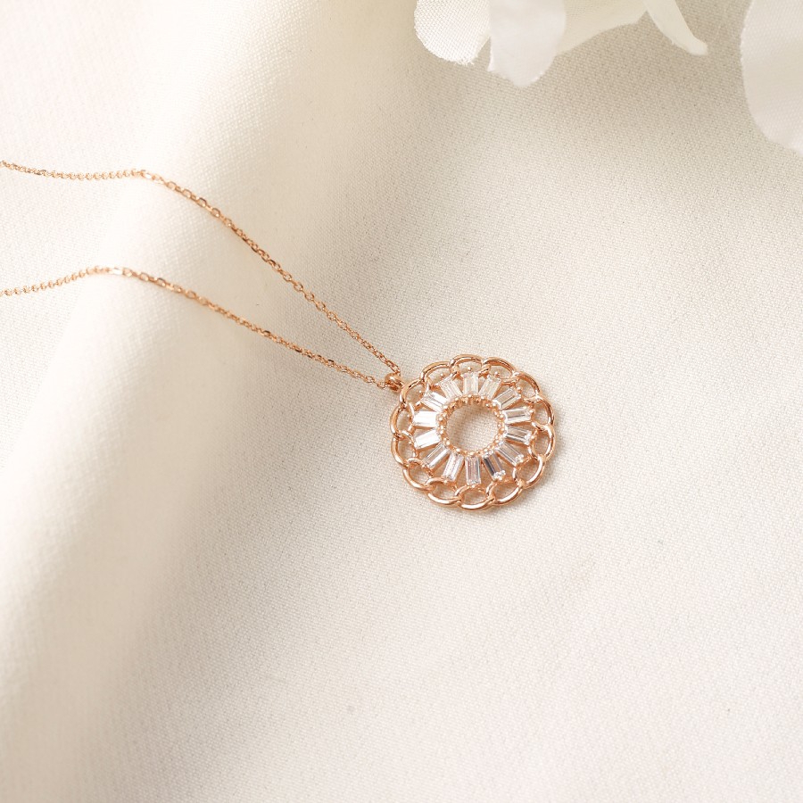 925 Ayar Baget Taşlı Kolye