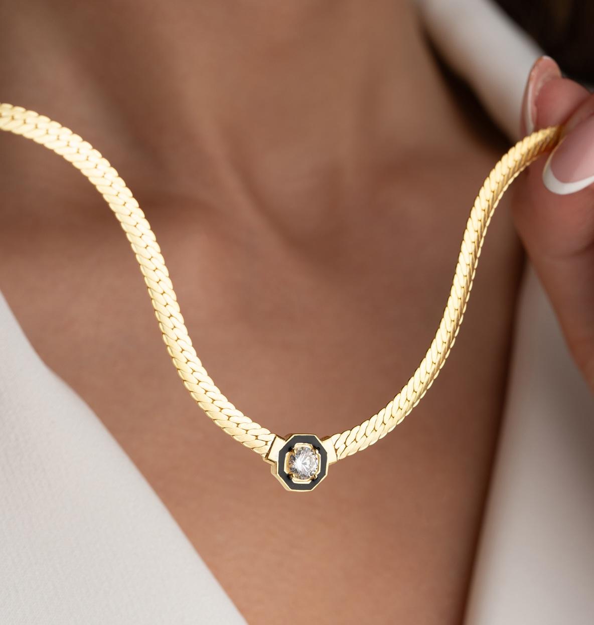 925 Ayar Gümüs Altın Kaplama Serenay Kolye